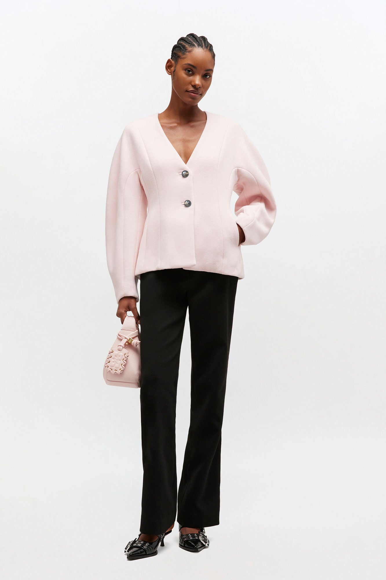 Pink Wool Blazer - GANNI