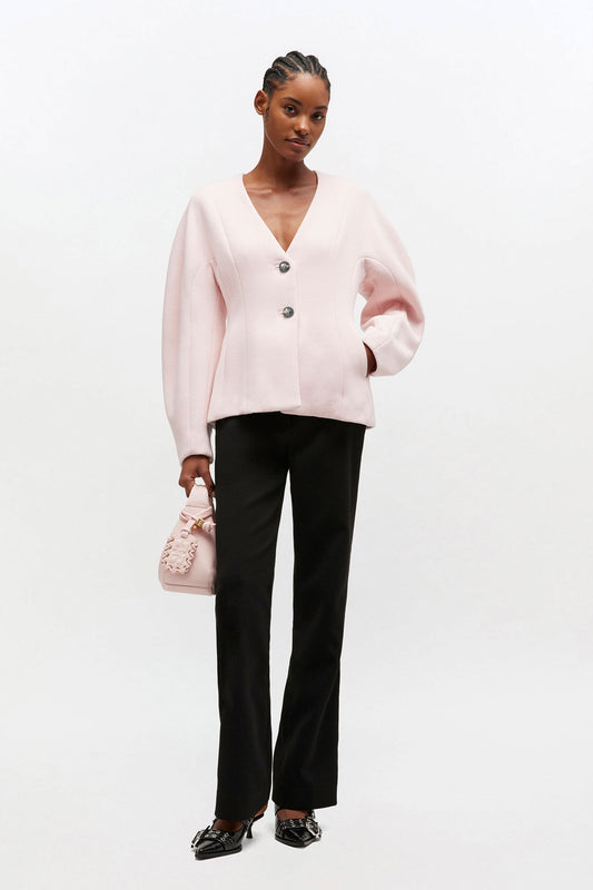 Pink Wool Blazer - GANNI