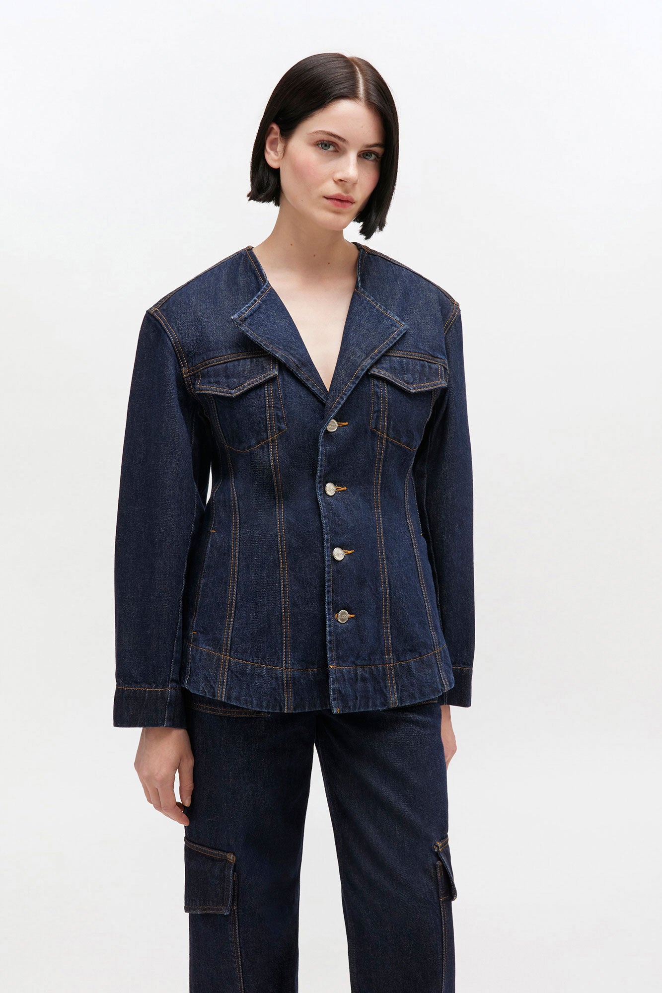Dark Rinse Denim Blazer - GANNI