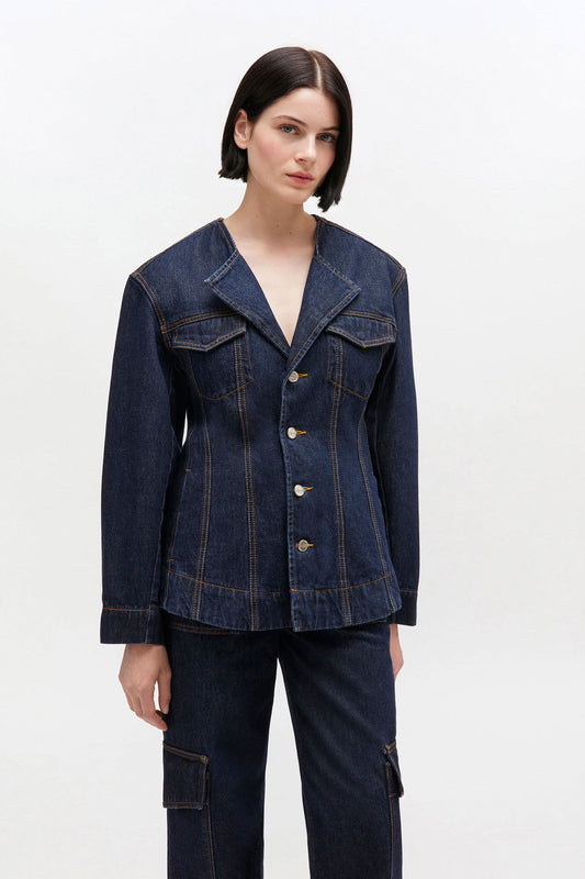 Dark Rinse Denim Blazer - GANNI
