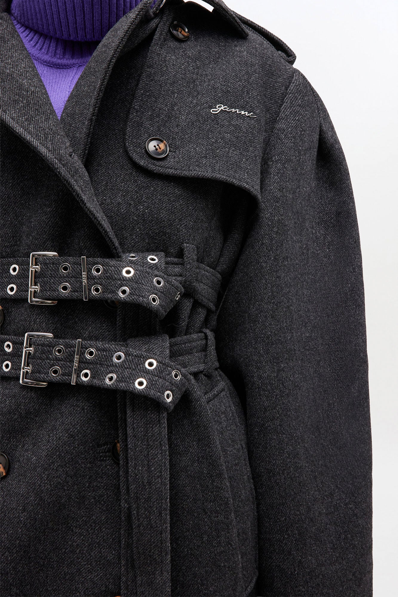Wool Trench Coat - GANNI