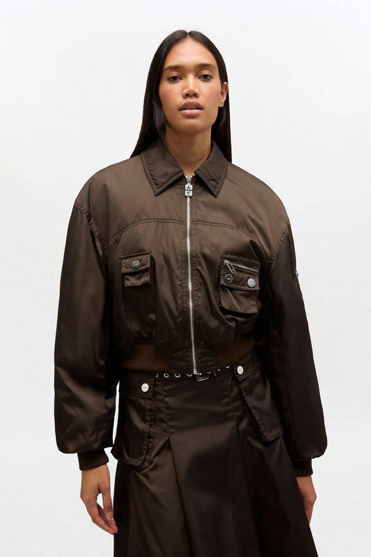 Duchesse Nylon Bomber Jacket - GANNI