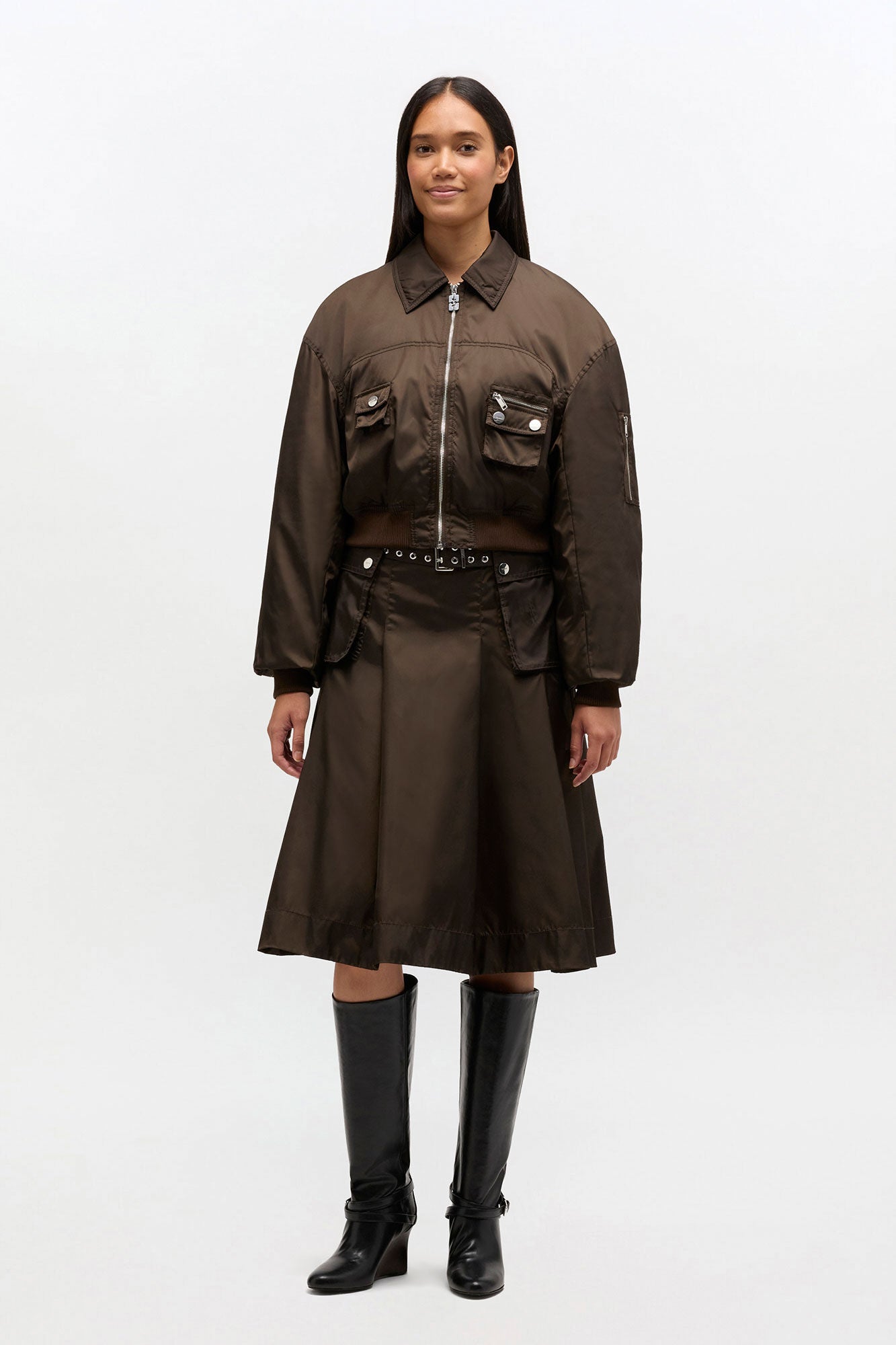 Duchesse Nylon Bomber Jacket - GANNI