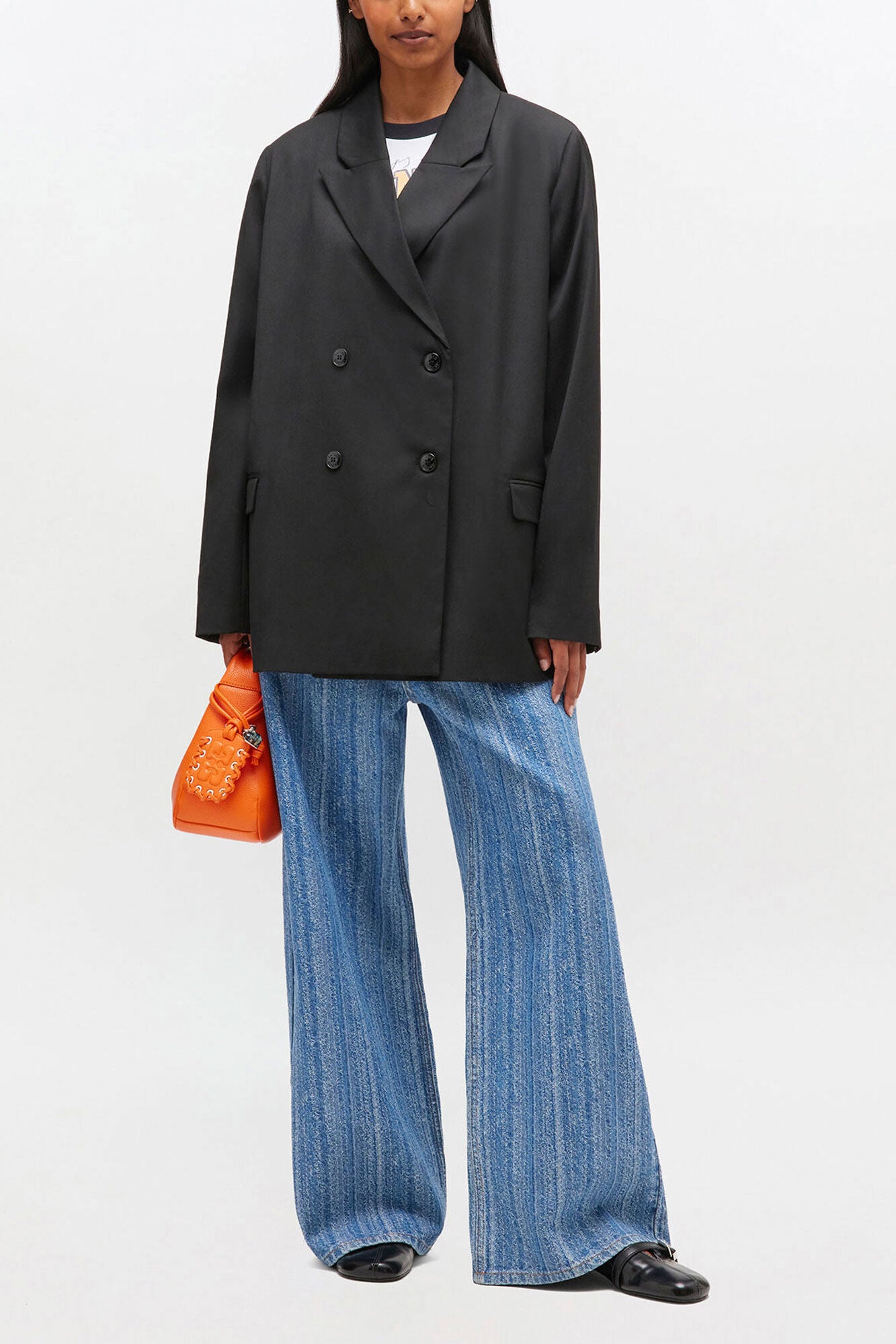 Double-breasted Wool Blazer - GANNI