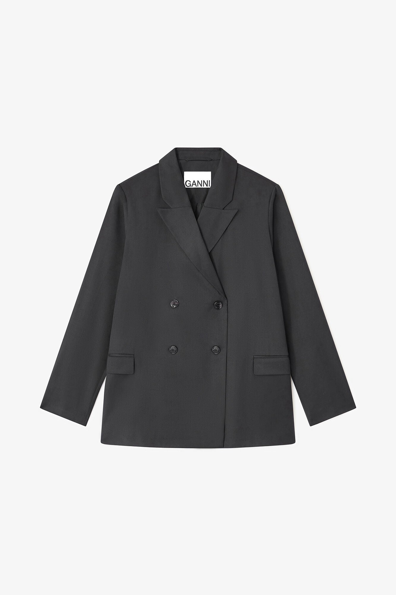 Double-breasted Wool Blazer - GANNI