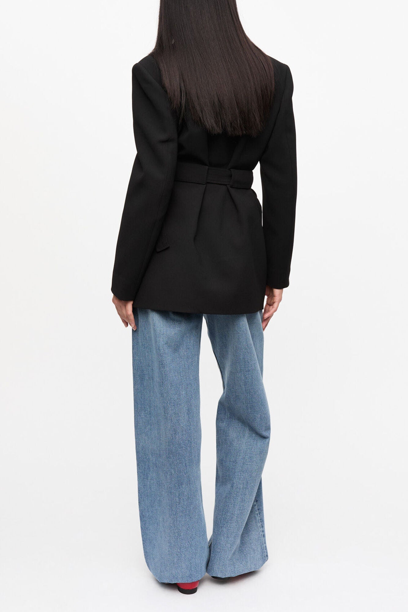 Black Bonded Crepe Blazer - GANNI