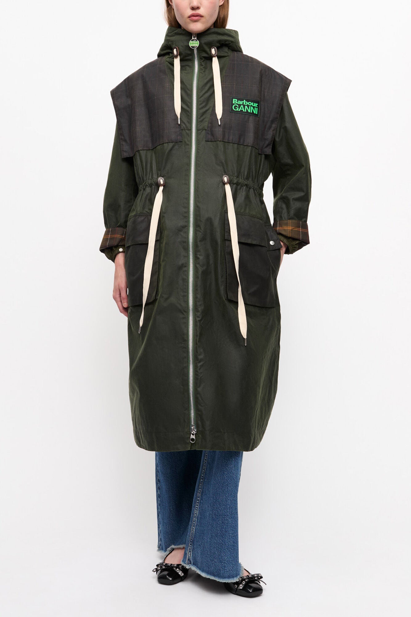 GANNI x Barbour Waxed Parka Jacket - GANNI