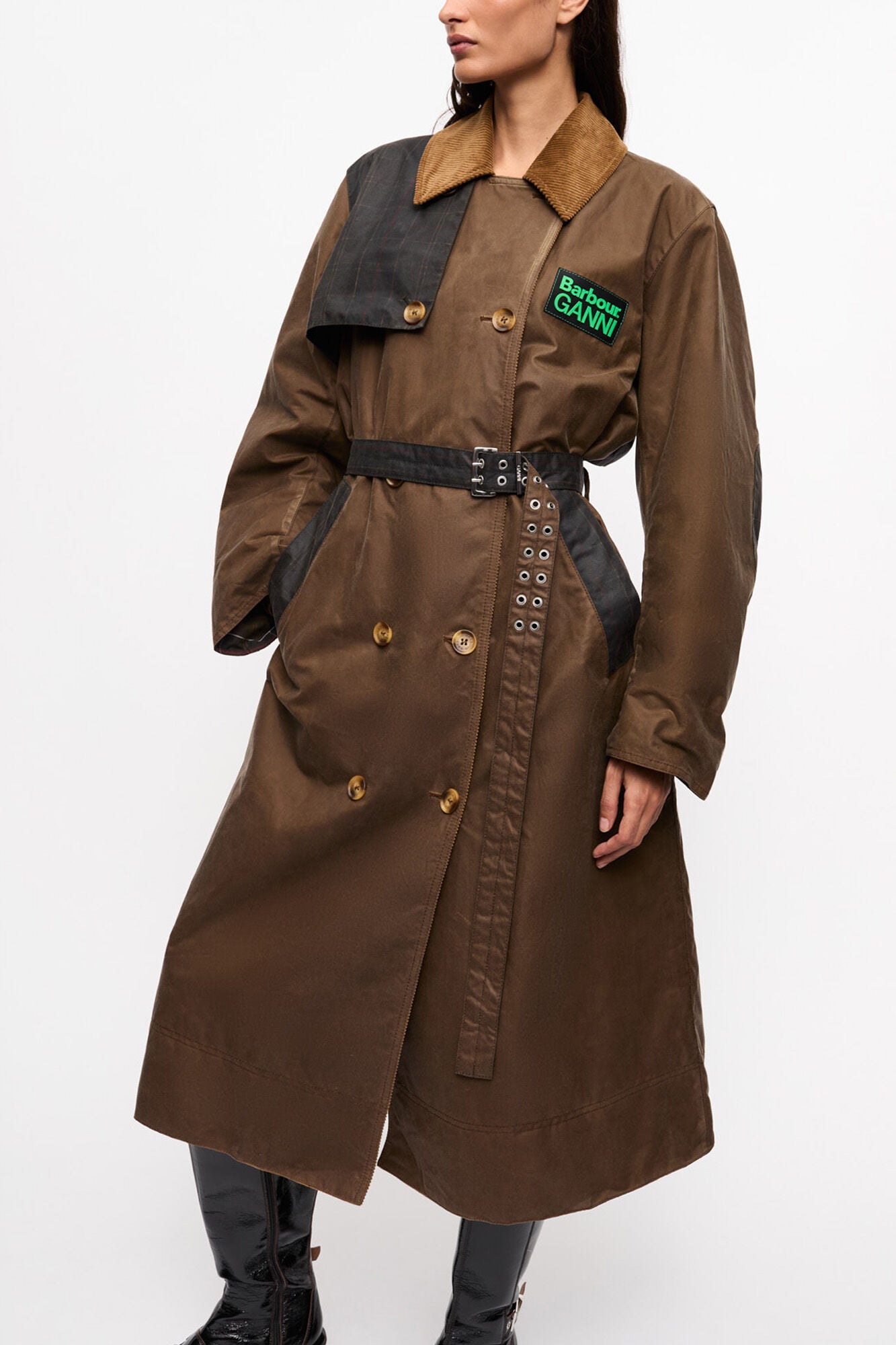 GANNI x Barbour Waxed Trench Coat - GANNI