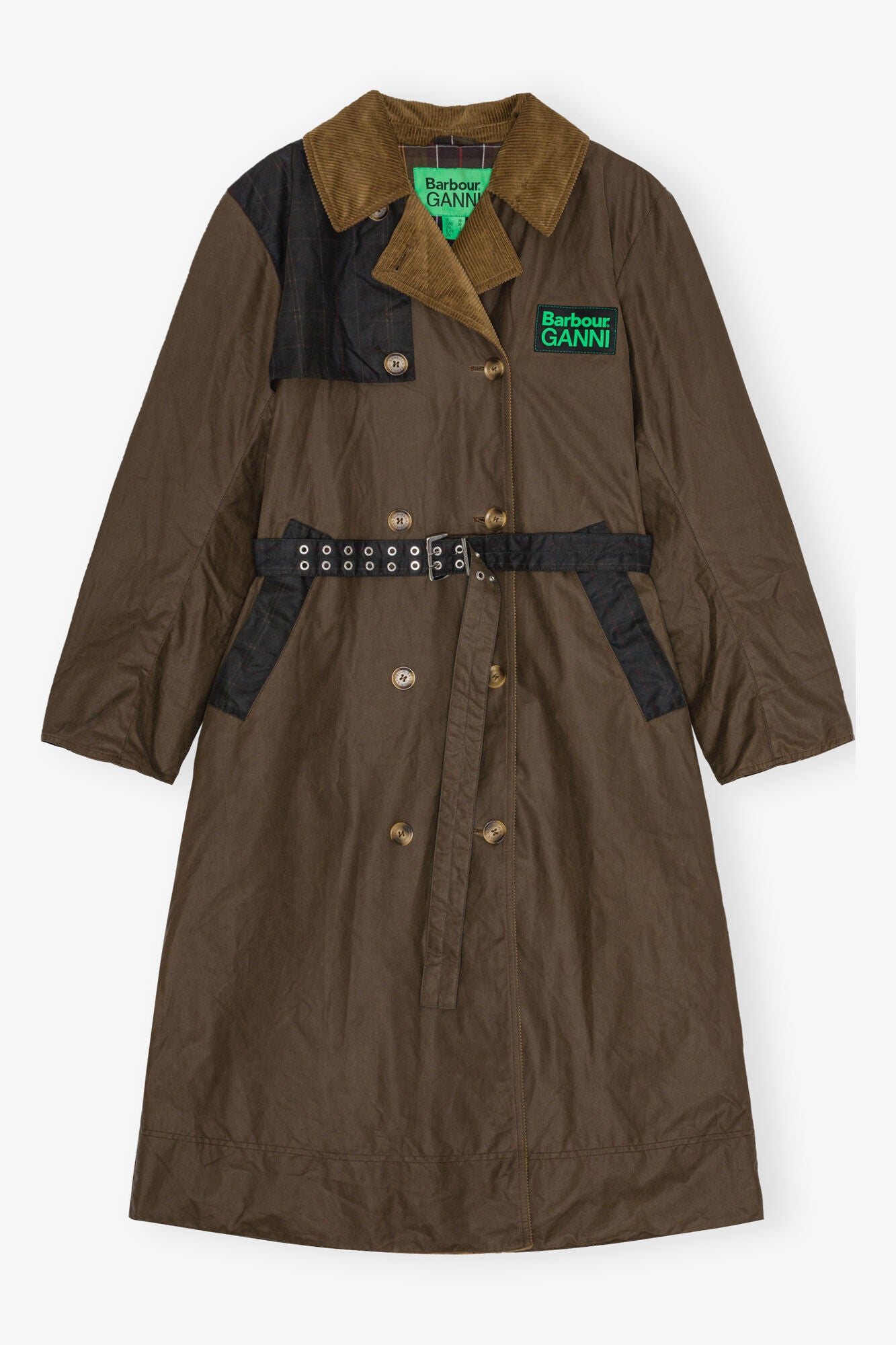 GANNI x Barbour Waxed Trench Coat - GANNI