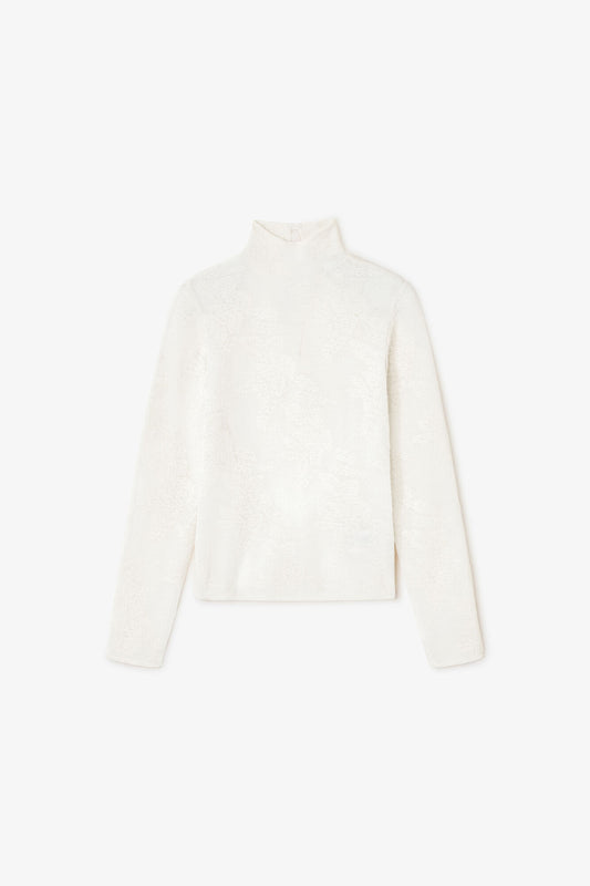 Ivory Sheer Turtleneck - GANNI