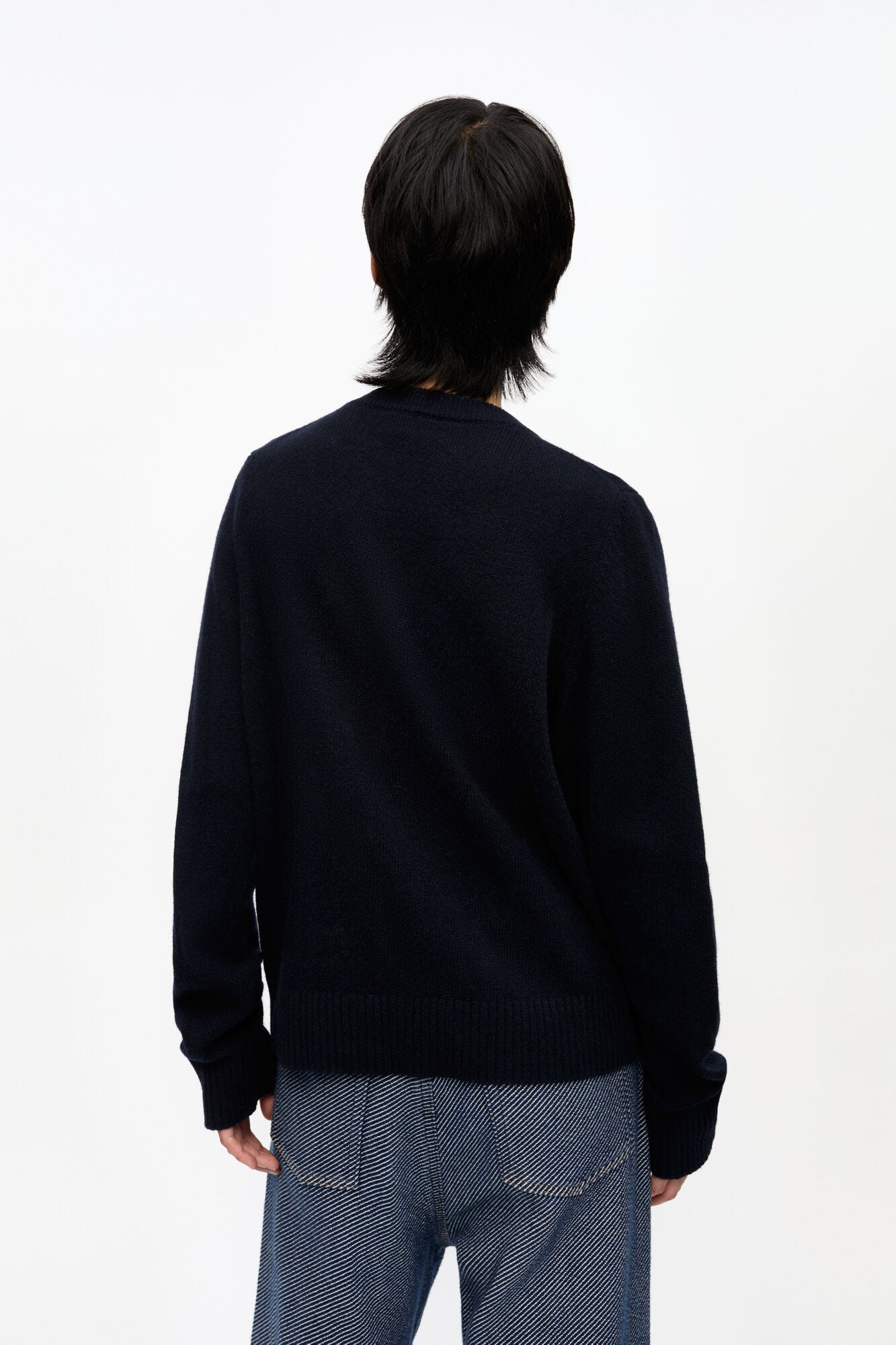 Dark Blue Graphic Wool Mix Baseball Sweater - GANNI