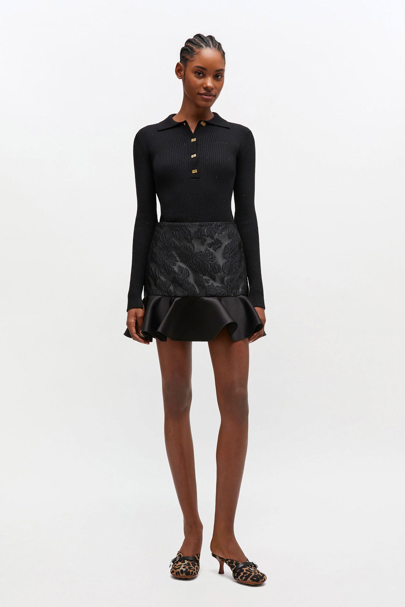 Fine Sequin Knitted Polo - GANNI