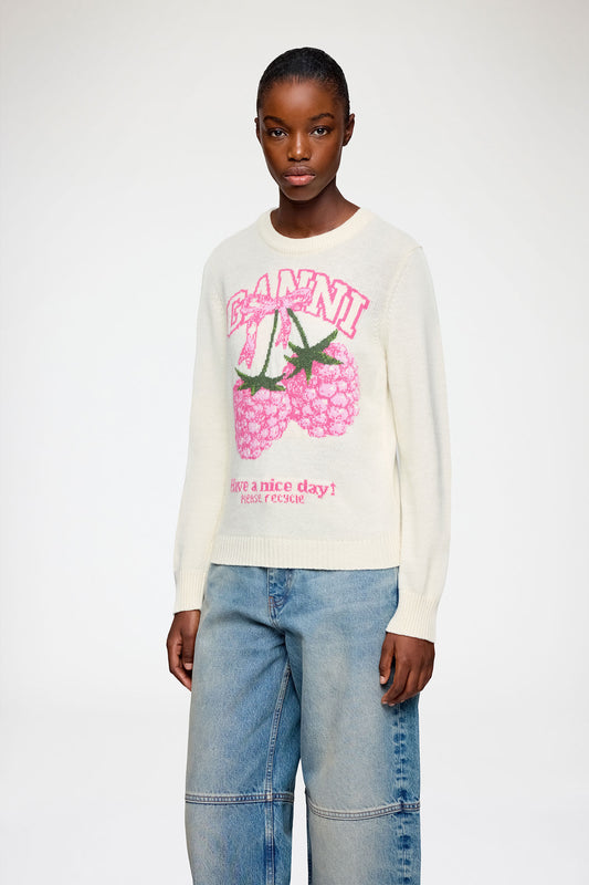 Sweater in Graphic Wool - GANNI