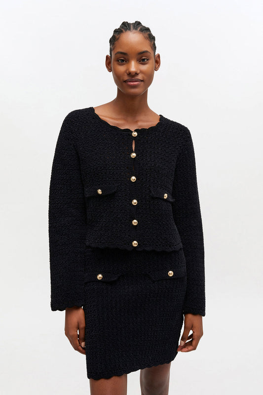 Black Crochet Cardigan - GANNI