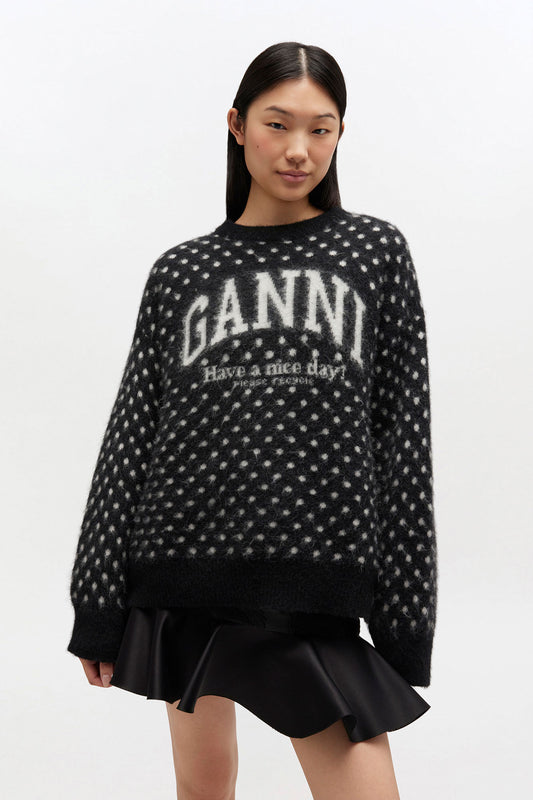Polka Brushed Sweater - GANNI