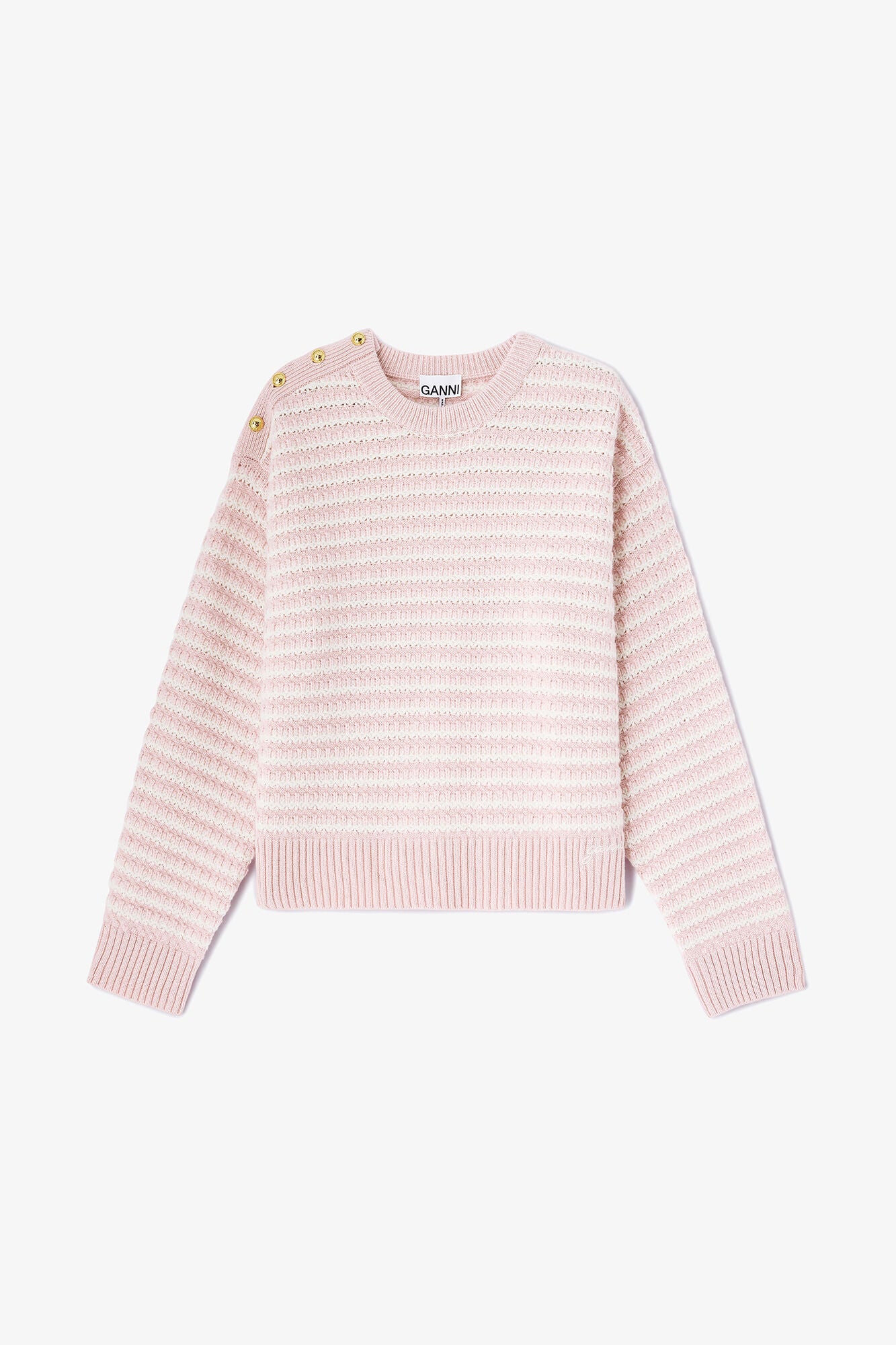 Stripe Wool Mix Sweater - GANNI