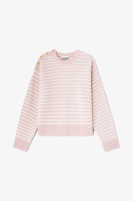Stripe Wool Mix Sweater - GANNI