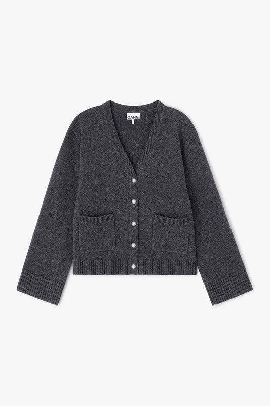 Classic Wool Cardigan - GANNI