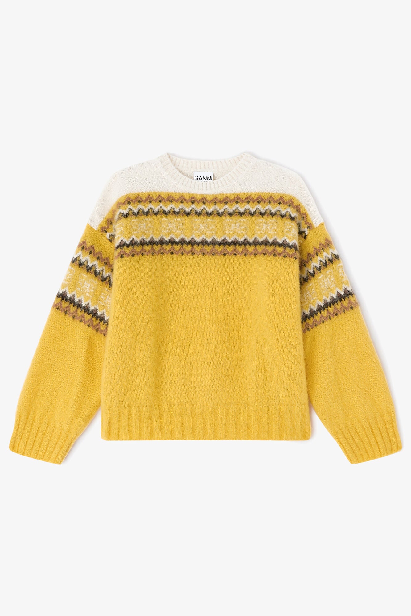 Yellow Intarsia Sweater - GANNI