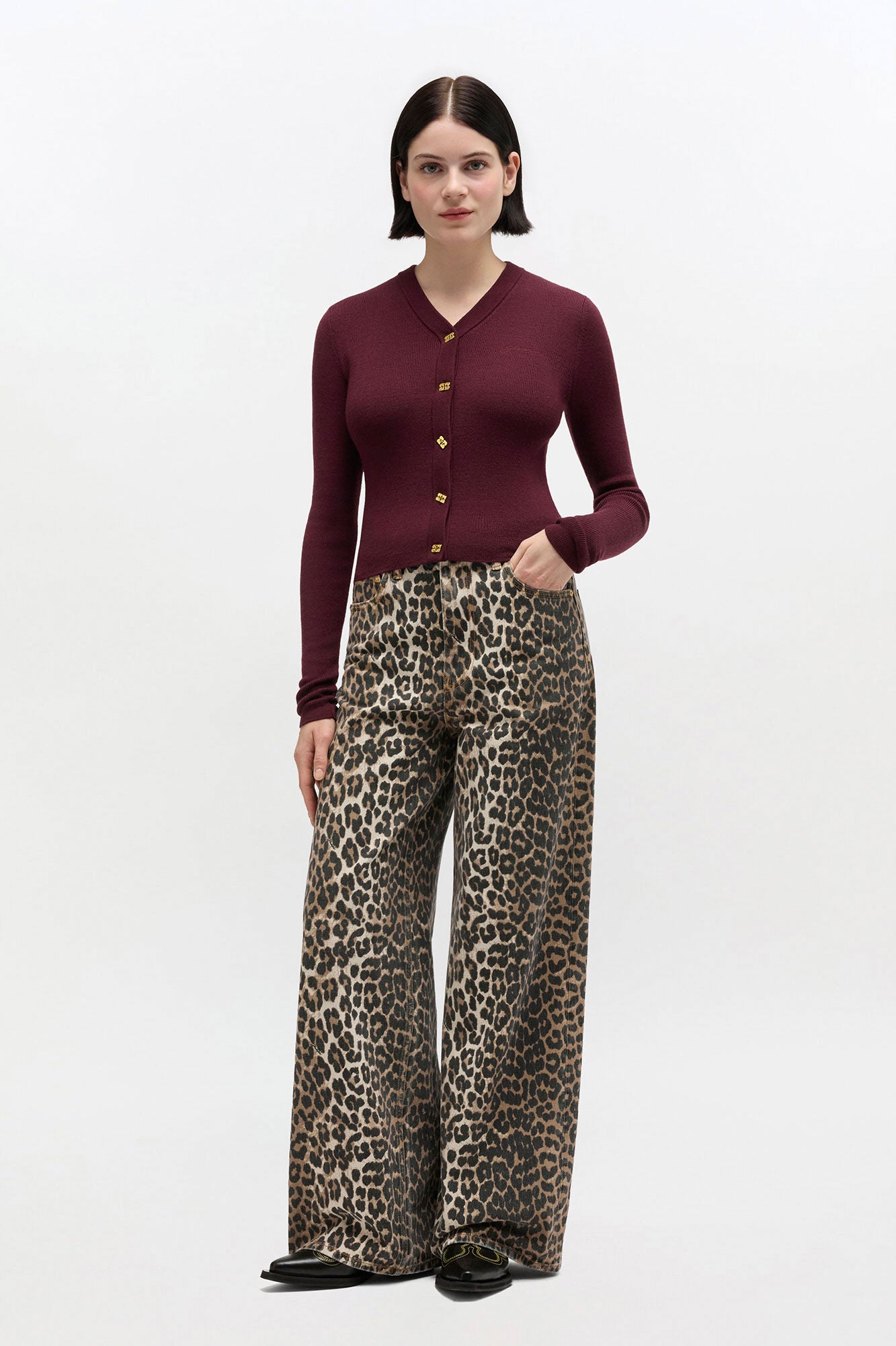 Ribbed V-Neck Cardigan - GANNI