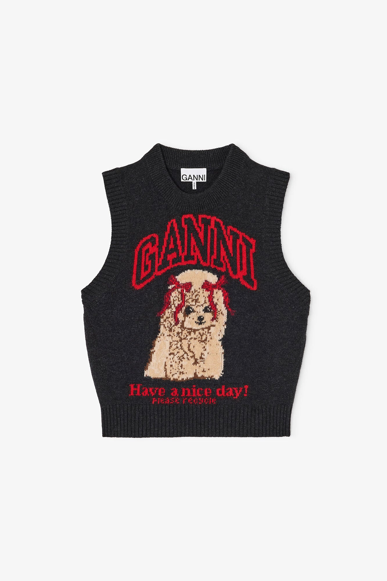 Graphic Wool Vest - GANNI