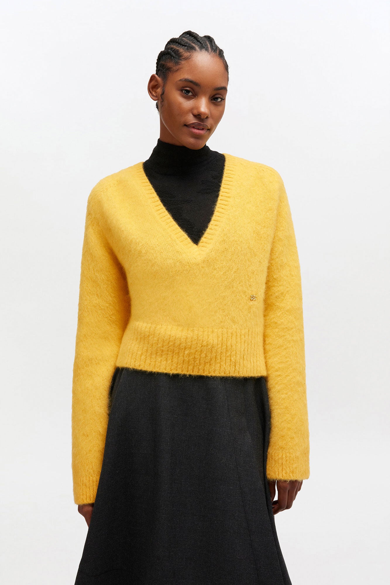 Yellow V-neck Sweater - GANNI