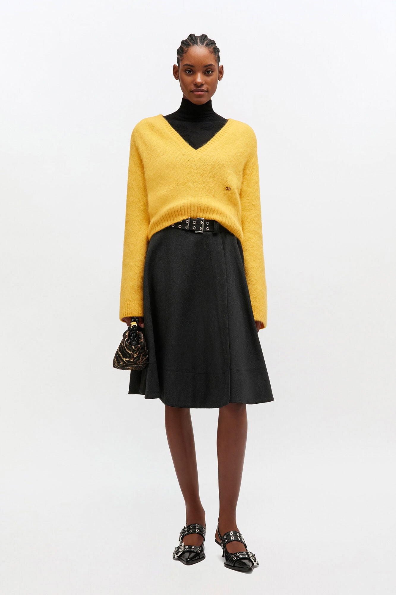 Yellow V-neck Sweater - GANNI