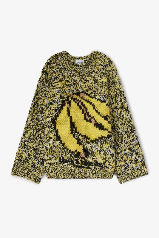 Banana Handknit Sweater - GANNI