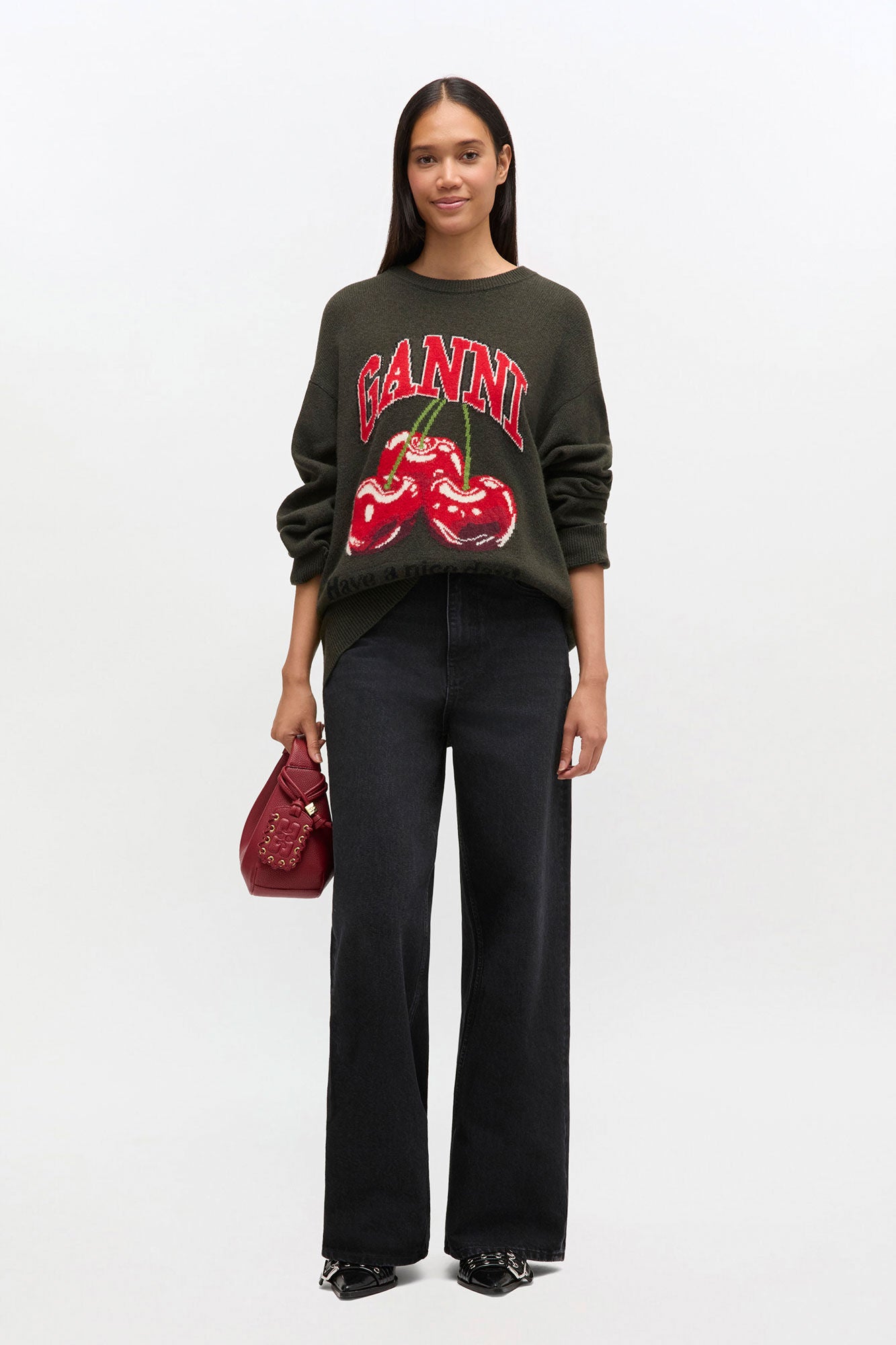 Oversized Graphic Sweater - GANNI