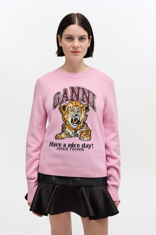 Graphic Wool Sweater - GANNI