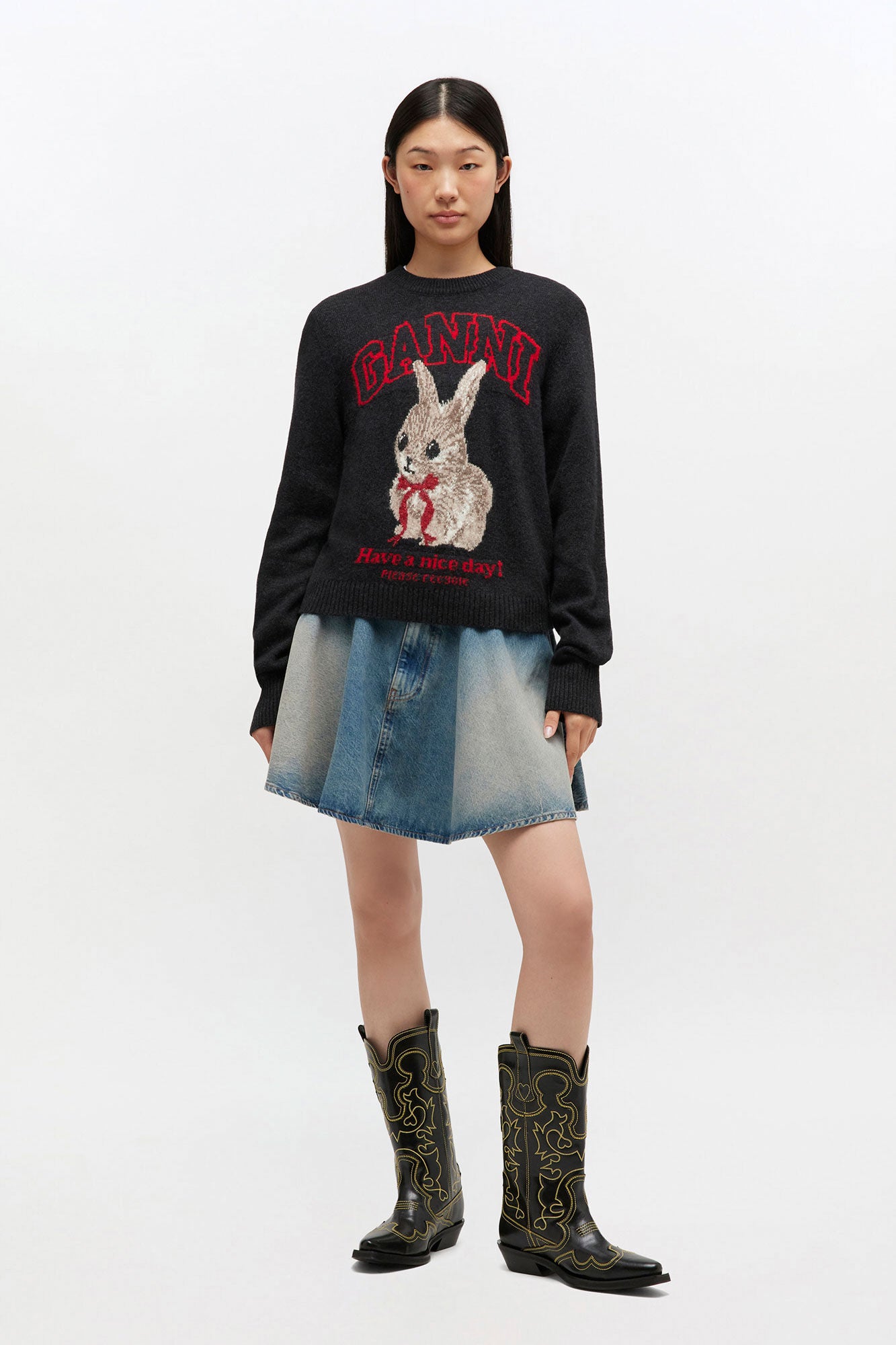 Graphic Wool Sweater - GANNI