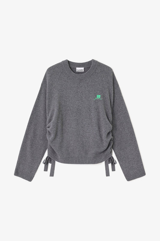 Grey Wool Mix Sweater - GANNI
