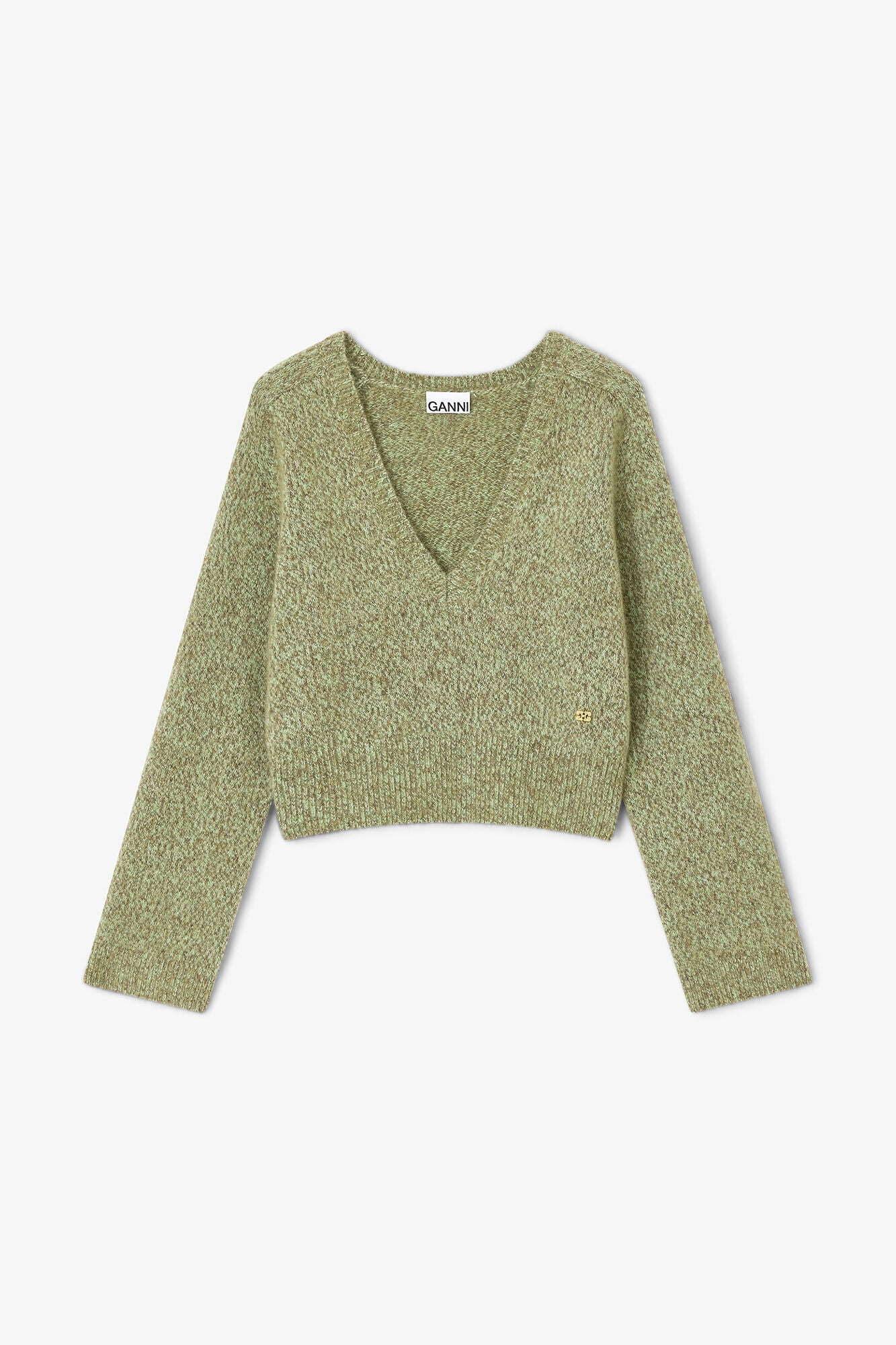 Green V-neck Sweater - GANNI