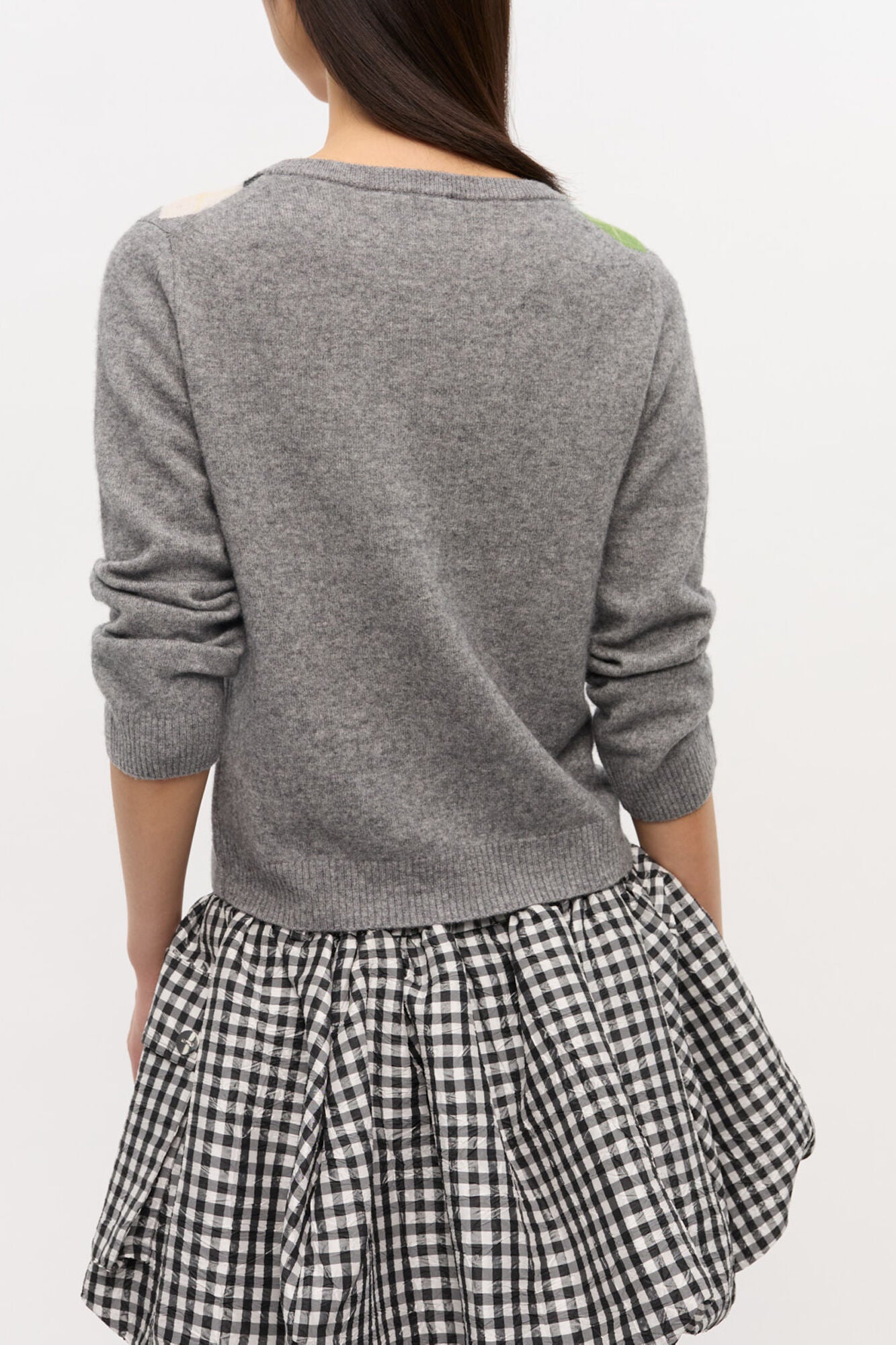 Grey Check Cardigan - GANNI