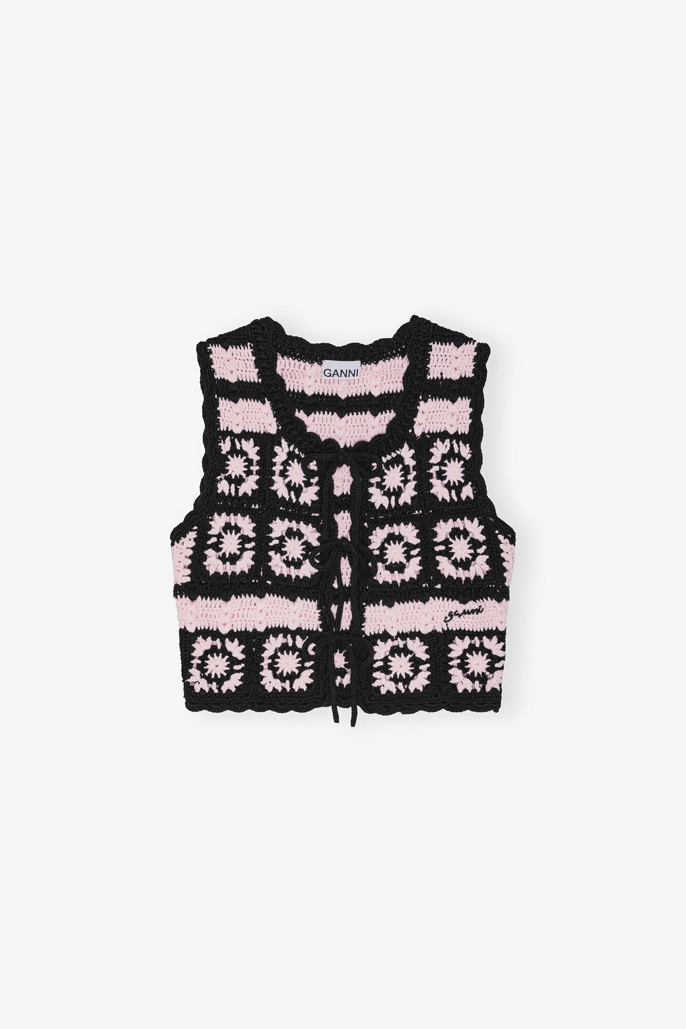 Pink Cotton Crochet Vest - GANNI