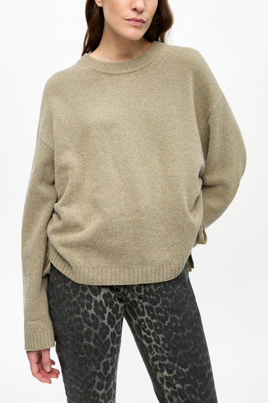 Brown Future Wool Mix Oversized Sweater - GANNI