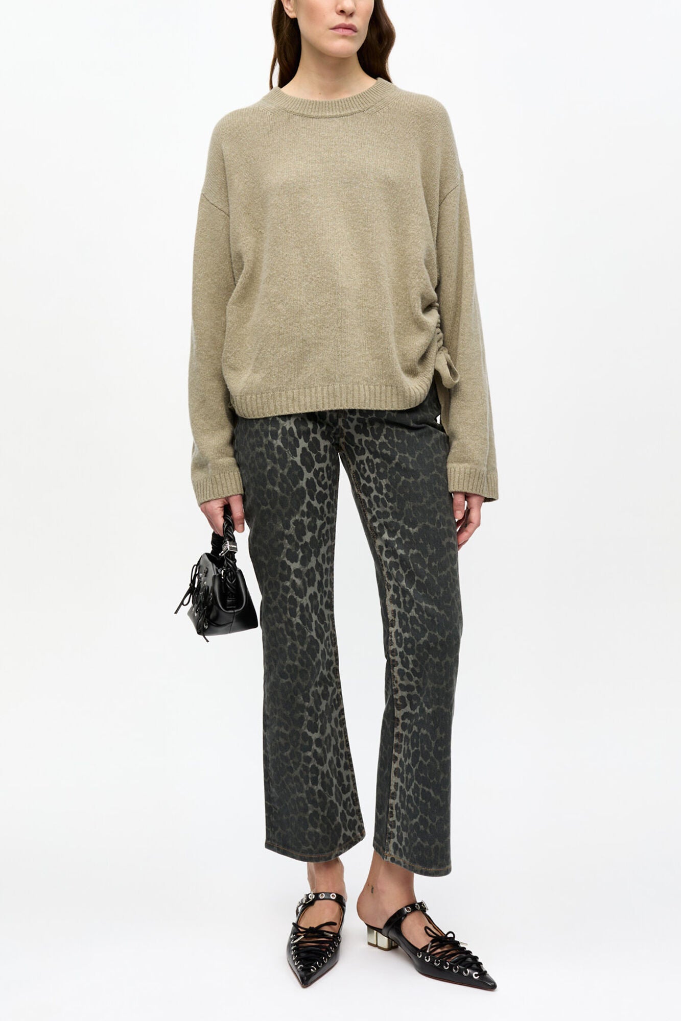 Brown Future Wool Mix Oversized Sweater - GANNI