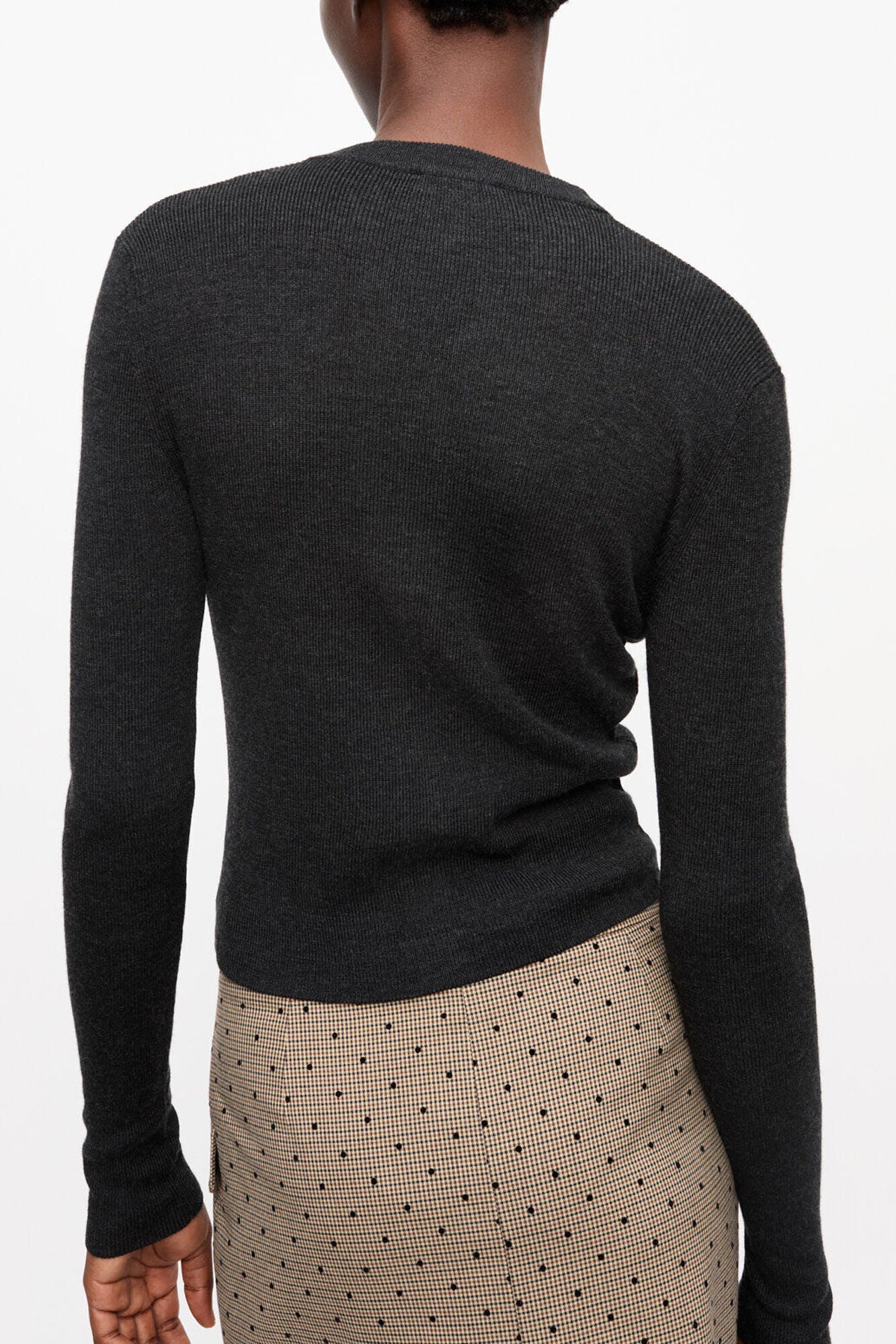 Black Mini Ribbed Merino Cardigan - GANNI