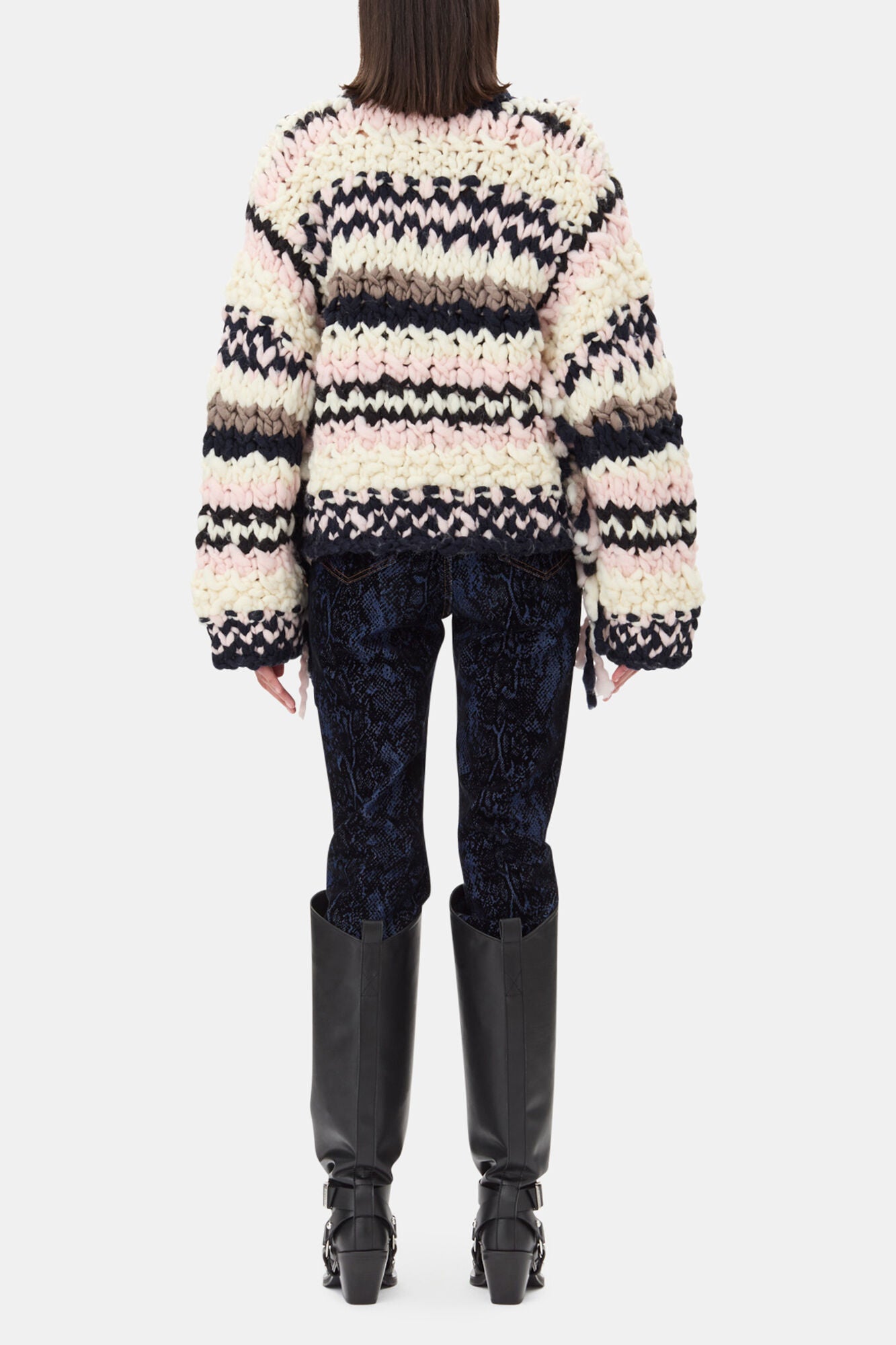 Multicolor Hand-Knit Sweater - GANNI
