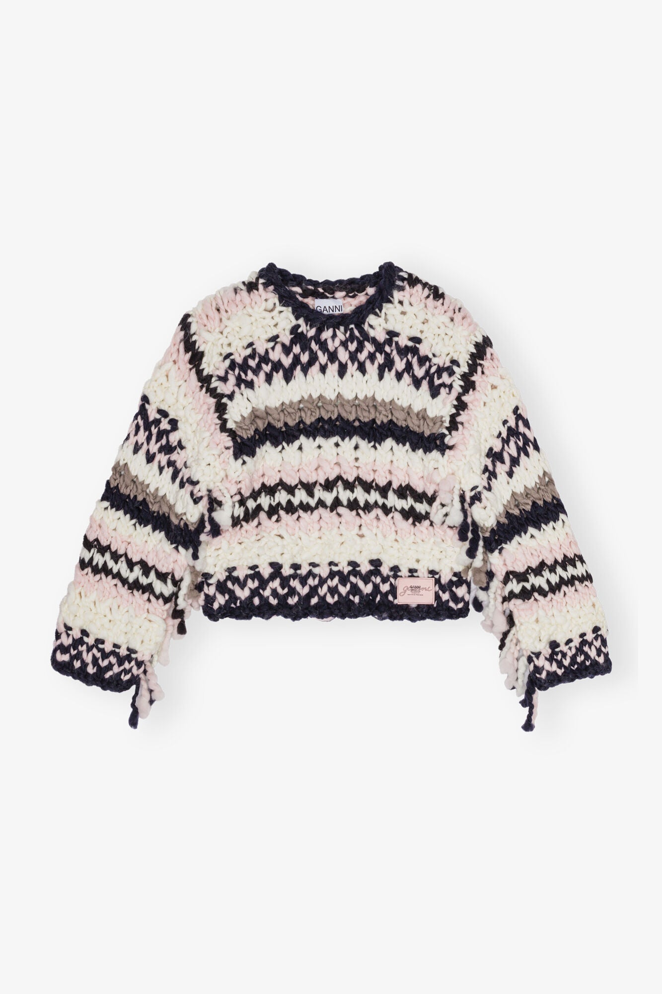 Multicolor Hand-Knit Sweater - GANNI