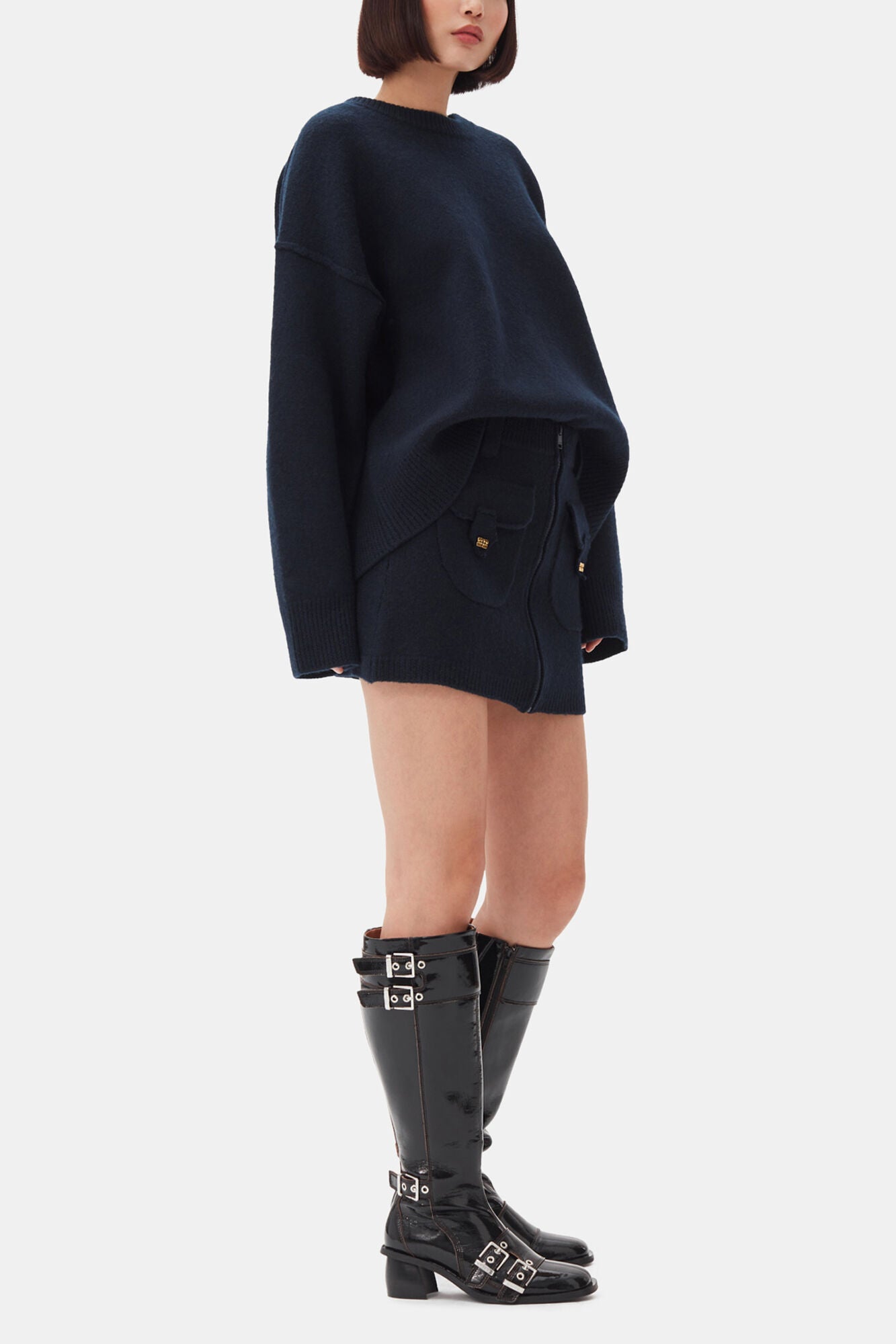 Dark Blue Wool Sweater - GANNI