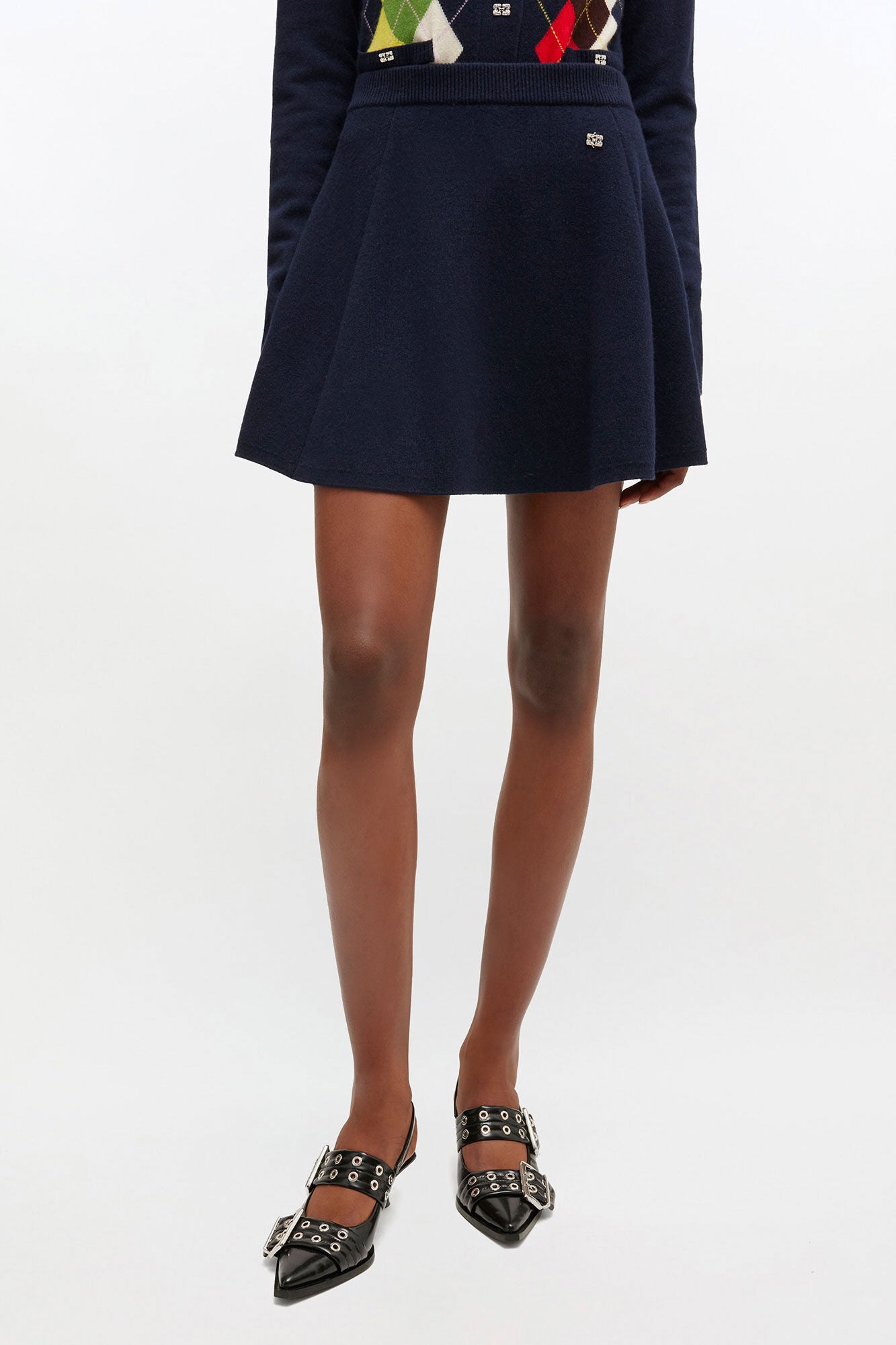 Cashmere Wool Mini Skirt - GANNI