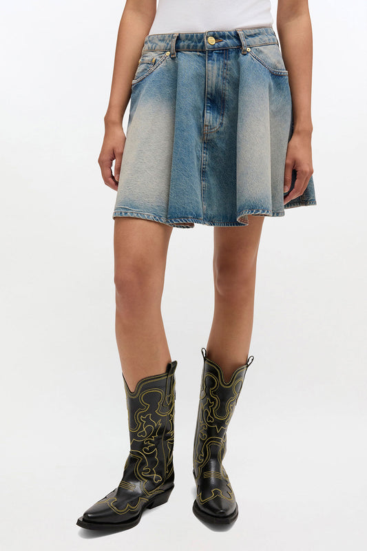 Tint Rigid Denim Skirt - GANNI