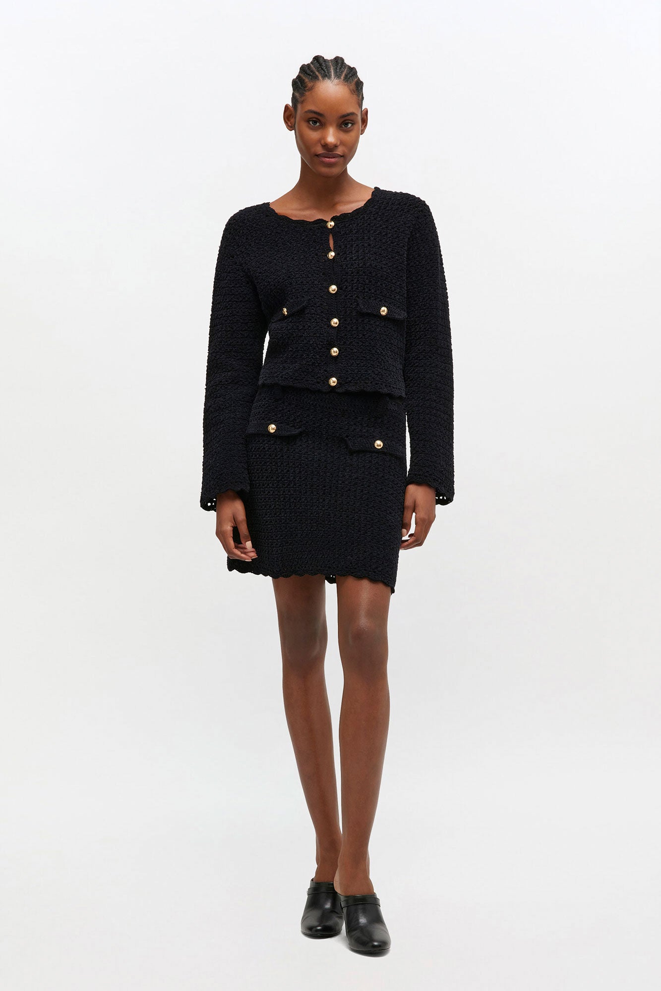 Black Crochet Mini Skirt - GANNI
