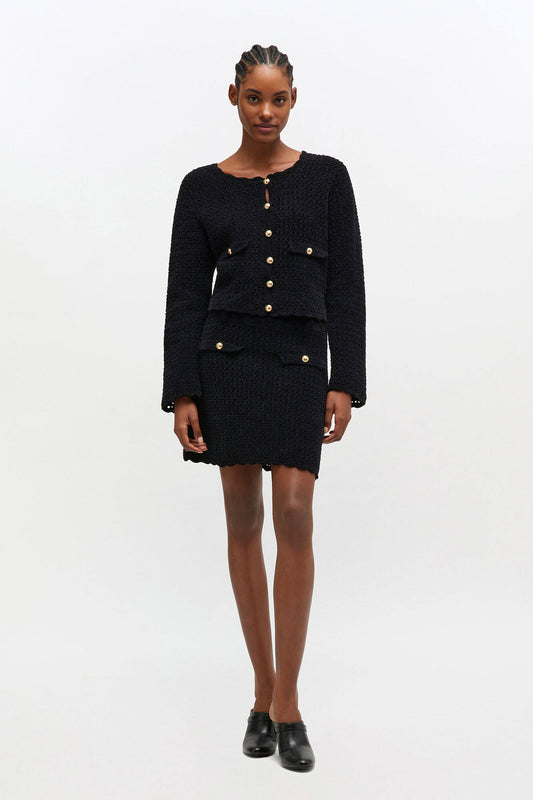Black Crochet Mini Skirt - GANNI
