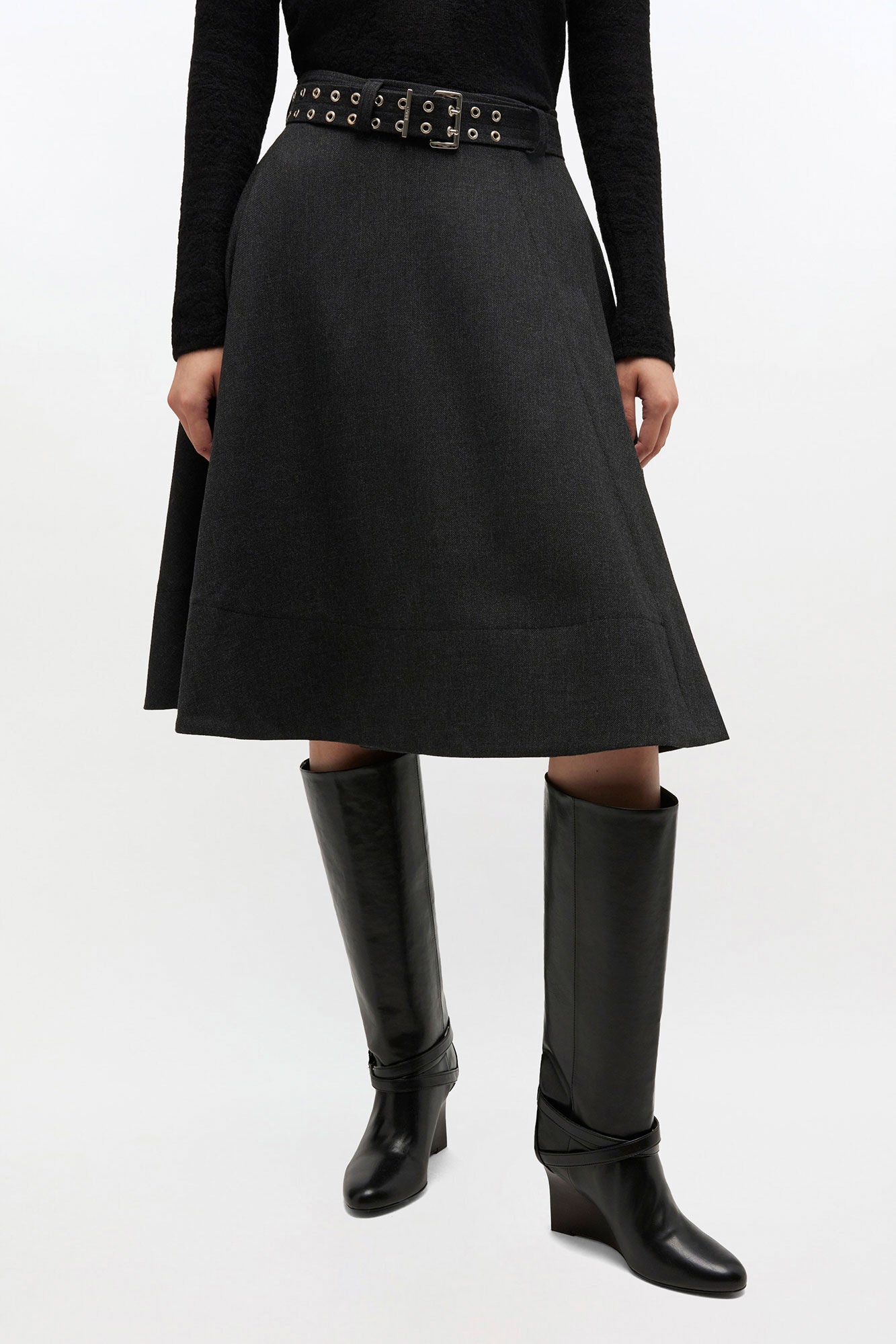 Wool Suiting Wrap Skirt - GANNI