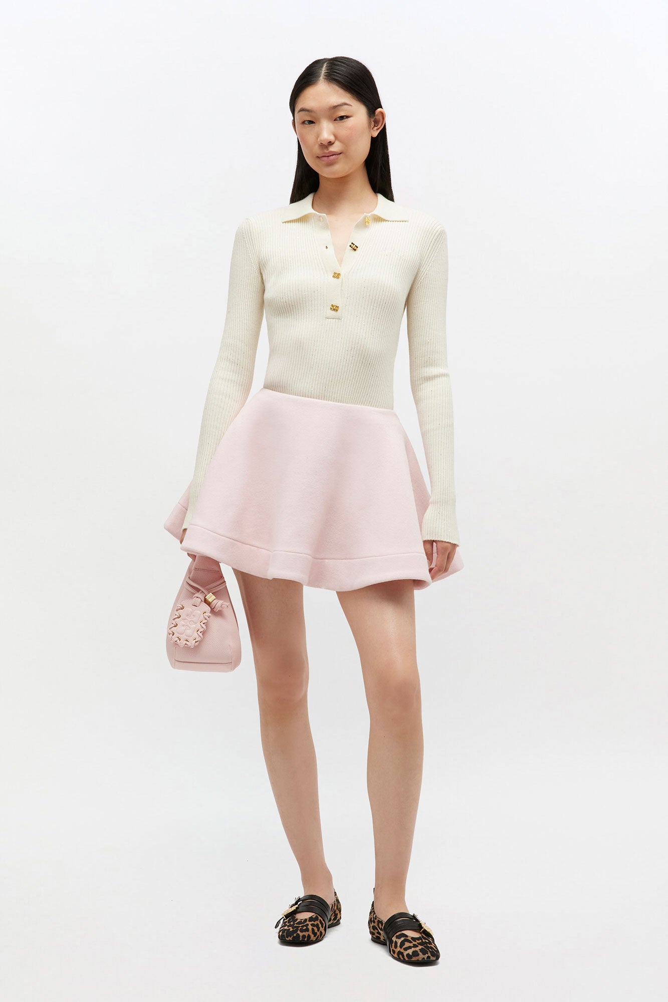 Peacoat Wool Circle Skirt - GANNI