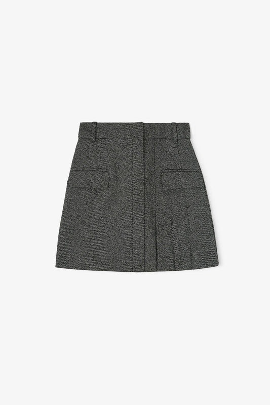Grey Suiting Mini Skirt - GANNI