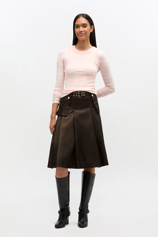 Duchesse Nylon Pleated Skirt - GANNI