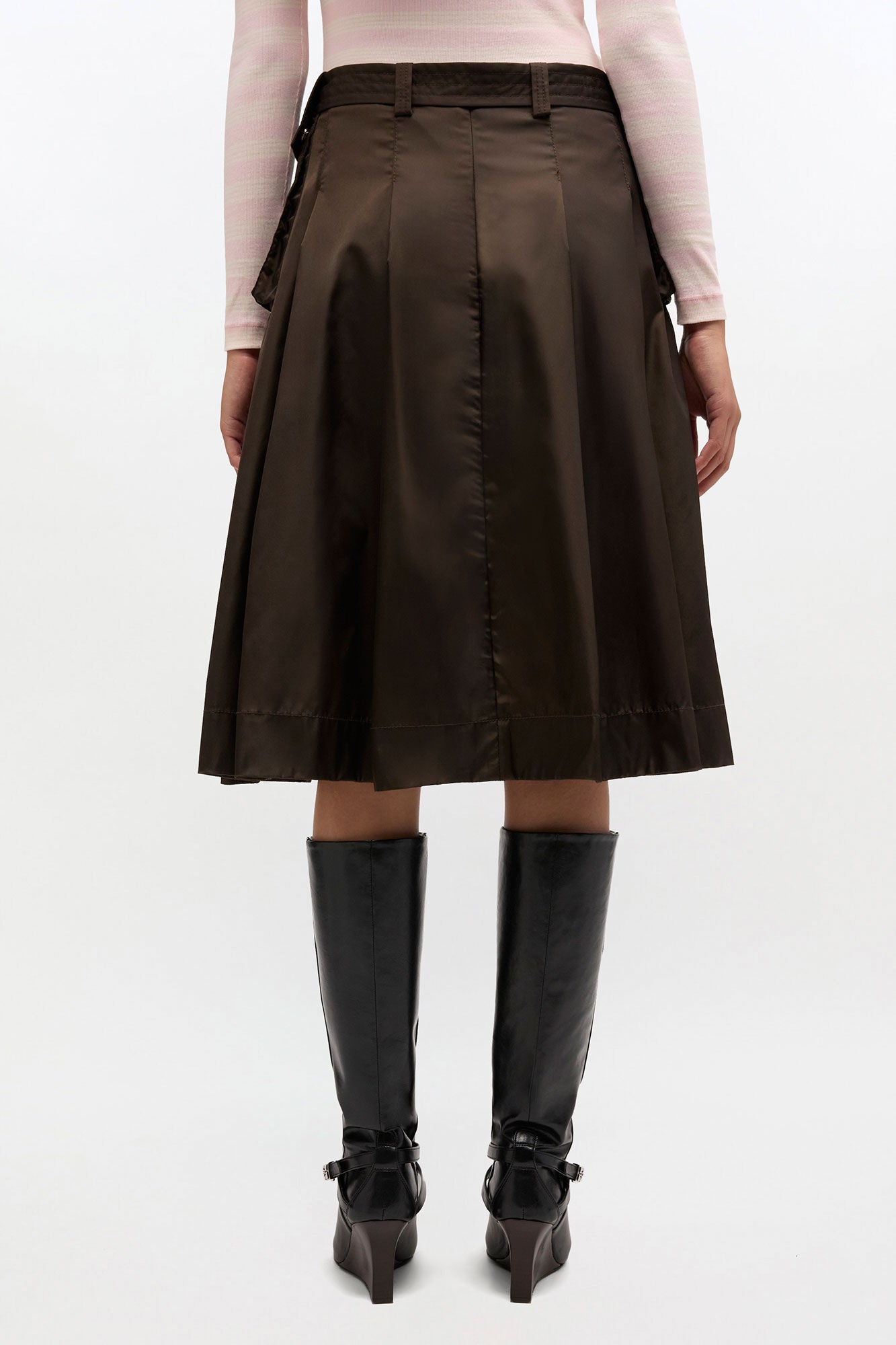 Duchesse Nylon Pleated Skirt - GANNI